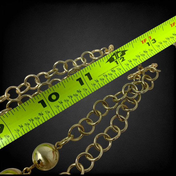 Vintage R.J. Graziano Graduated Beaded Necklace Oversize Statement Gold Tone - Picture 5 of 5